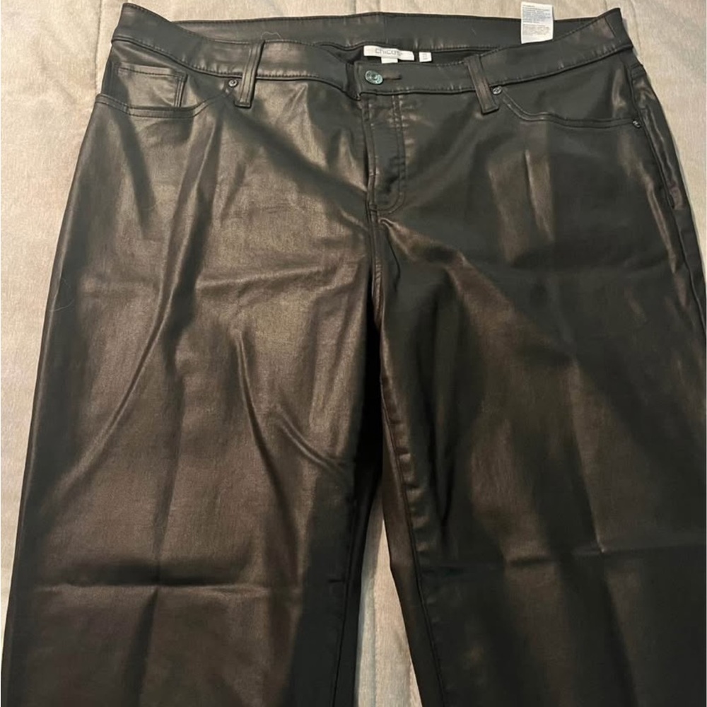 Chico’s So Slimming ankle jeans, coated denim